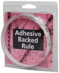 Made in USA - 3 Ft. Long x 1/2 Inch Wide, 1/16 Inch Graduation, Clear, Mylar Adhesive Tape Measure - Reads Left to Right, Horizontal Scale - All Tool & Supply