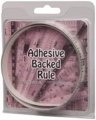 Made in USA - 3 Ft. Long x 1/2 Inch Wide, 1/16 Inch Graduation, Clear, Mylar Adhesive Tape Measure - Reads Right to Left, Horizontal Scale - All Tool & Supply