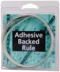 Made in USA - 6 Ft. Long x 1/2 Inch Wide, 1/16 Inch Graduation, Clear, Mylar Adhesive Tape Measure - Reads Right to Left, Horizontal Scale - All Tool & Supply