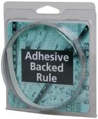 Made in USA - 6 Ft. Long x 1/2 Inch Wide, 1/16 Inch Graduation, Silver, Mylar Adhesive Tape Measure - Reads Right to Left, Horizontal Scale - All Tool & Supply