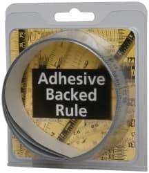 Made in USA - 6 Ft. Long x 1-1/4 Inch Wide, 1/16 Inch Graduation, Silver, Mylar Adhesive Tape Measure - Reads Right to Left, Horizontal Scale - All Tool & Supply