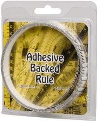 Made in USA - 9 Ft. Long x 1/2 Inch Wide, 1/16 Inch Graduation, Clear, Mylar Adhesive Tape Measure - Reads Left to Right, Horizontal Scale - All Tool & Supply