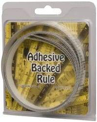 Made in USA - 9 Ft. Long x 1/2 Inch Wide, 1/16 Inch Graduation, Clear, Mylar Adhesive Tape Measure - Reads Right to Left, Horizontal Scale - All Tool & Supply