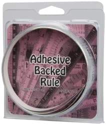 Made in USA - 9 Ft. Long x 1/2 Inch Wide, 1/16 Inch Graduation, Silver, Mylar Adhesive Tape Measure - Reads Left to Right, Horizontal Scale - All Tool & Supply