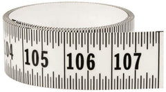 Made in USA - 9 Ft. Long x 1-1/4 Inch Wide, 1/16 Inch Graduation, Clear, Mylar Adhesive Tape Measure - Reads Left to Right, Horizontal Scale - All Tool & Supply