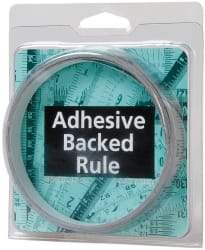 Made in USA - 12 Ft. Long x 1/2 Inch Wide, 1/16 Inch Graduation, Silver, Mylar Adhesive Tape Measure - Reads Left to Right, Horizontal Scale - All Tool & Supply