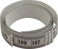 Made in USA - 12 Ft. Long x 1-1/4 Inch Wide, 1/16 Inch Graduation, Clear, Mylar Adhesive Tape Measure - Reads Left to Right, Horizontal Scale - All Tool & Supply