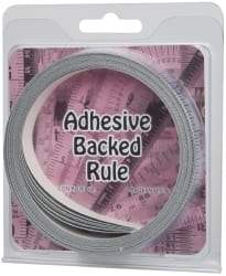 Made in USA - 24 Ft. Long x 1/2 Inch Wide, 1/16 Inch Graduation, Silver, Mylar Adhesive Tape Measure - Reads Right to Left, Horizontal Scale - All Tool & Supply