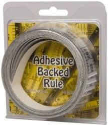 Made in USA - 24 Ft. Long x 1 Inch Wide, 1/16 Inch Graduation, Silver, Mylar Adhesive Tape Measure - Reads Right to Left, Horizontal Scale - All Tool & Supply