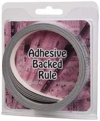 Made in USA - 30 Ft. Long x 1/2 Inch Wide, 1/16 Inch Graduation, Silver, Mylar Adhesive Tape Measure - Reads Left to Right, Horizontal Scale - All Tool & Supply