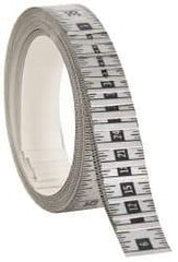 Made in USA - 48 Ft. Long x 1 Inch Wide, 1/16 Inch Graduation, Silver, Mylar Adhesive Tape Measure - Reads Right to Left, Horizontal Scale - All Tool & Supply