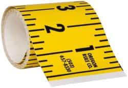 Made in USA - 7.5 Ft. Long x 3 Inch Wide, 1/4 Inch Graduation, Yellow, Mylar Adhesive Tape Measure - Reads Right to Left, Horizontal Scale - All Tool & Supply