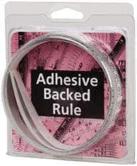 Made in USA - 3 m Long x 1/2 Inch Wide, 1/16 Inch Graduation, White, Mylar Adhesive Tape Measure - Reads Right to Left, Horizontal Scale - All Tool & Supply