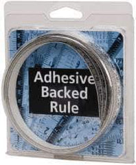 Made in USA - 4 m Long x 1/2 Inch Wide, 1/16 Inch Graduation, White, Mylar Adhesive Tape Measure - Reads Left to Right, Horizontal Scale - All Tool & Supply