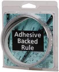 Made in USA - 4 m Long x 1/2 Inch Wide, 1/16 Inch Graduation, White, Mylar Adhesive Tape Measure - Reads Right to Left, Horizontal Scale - All Tool & Supply