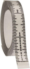 Made in USA - 9 Ft. Long x 1/2 Inch Wide, 1/16 Inch Graduation, Clear, Mylar Adhesive Tape Measure - Reads Top to Bottom, Vertical Rules - All Tool & Supply