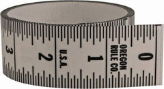 Made in USA - 9 Ft. Long x 1-1/4 Inch Wide, 1/16 Inch Graduation, Clear, Mylar Adhesive Tape Measure - Reads Top to Bottom, Vertical Rules - All Tool & Supply