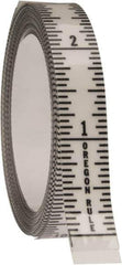 Made in USA - 12 Ft. Long x 1/2 Inch Wide, 1/16 Inch Graduation, Clear, Mylar Adhesive Tape Measure - Reads Bottom to Top, Vertical Rules - All Tool & Supply