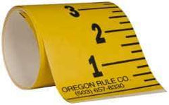 Made in USA - 4 Ft. Long x 3 Inch Wide, 1/4 Inch Graduation, Yellow, Mylar Adhesive Tape Measure - Reads Bottom to Top, Vertical Rules - All Tool & Supply