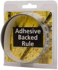 Made in USA - 3 Ft. Long x 1 Inch Wide, 1/8 Inch Graduation, Silver, Mylar Adhesive Tape Measure - Reads Left to Right, Horizontal-Half Scale - All Tool & Supply