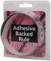 Made in USA - 3 Ft. Long x 1 Inch Wide, 1/8 Inch Graduation, Silver, Mylar Adhesive Tape Measure - Reads Bottom to Top, Vertical-Half Scale - All Tool & Supply