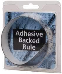 Made in USA - 3 Ft. Long x 1 Inch Wide, 1/8 Inch Graduation, Silver, Mylar Adhesive Tape Measure - Reads Right to Left, Vertical-Half Scale - All Tool & Supply