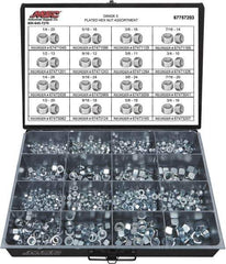 Value Collection - 1/4-20 to 3/4-16 Thread, 870 Piece Alloy Steel Nut Assortment - Grade 5 - All Tool & Supply