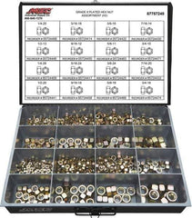 Value Collection - 1/4-20 to 3/4-16 Thread, 765 Piece Alloy Steel Nut Assortment - Grade 8 - All Tool & Supply