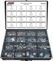 Value Collection - 1840 Piece, 1/4 to 1-1/2" Screw, Grade 2 Steel SAE Flat Washer Assortment - Includes 1/4 to 1-1/2" Screw & Compartmented Storage Case - All Tool & Supply