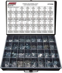 Value Collection - 2550 Piece, No. 6, 3/4" Screw, Grade 2 Steel External & Internal Tooth Lock Washer Assortment - Includes 1/4 to 12" Screw & Compartmented Storage Case - All Tool & Supply