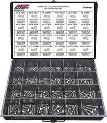 Value Collection - 330 Piece Stainless Steel Hex Head Cap Screws - M5 to M12 Thread, 18-8 - All Tool & Supply