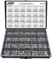 Value Collection - 240 Piece Stainless Steel Socket Head Cap Screws - M6 to M12 Thread, 18-8 - All Tool & Supply