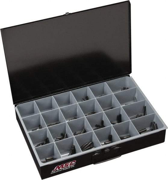 Value Collection - 755 Piece, 1/16 to 3/8" Pin Diam, Spring Pin Assortment - 1/2 to 2" Long, Grade 2 Steel - All Tool & Supply