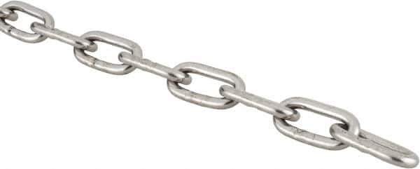 Campbell - 5/32" Welded Stainless Steel Chain - 410 Lb Capacity, Stainless Steel, Bright Finish - All Tool & Supply