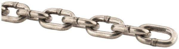 Campbell - 9/32" Welded Stainless Steel Chain - 2,000 Lb Capacity, Stainless Steel, Bright Finish - All Tool & Supply