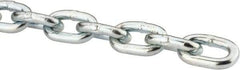 Peerless Chain - 1/4" Welded Proof Coil Chain - 1,300 Lb Capacity, Grade 30, Carbon Steel, Zinc Plated Finish - All Tool & Supply