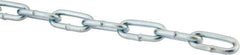 Campbell - #3/0 Welded Straight Link Coil Chain - 605 Lb Capacity, Steel, Zinc Plated Finish - All Tool & Supply