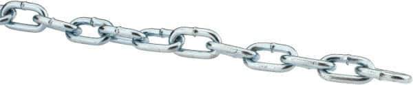 Campbell - #4 Welded Straight Link Machine Chain - 215 Lb Capacity, Steel, Zinc Plated Finish - All Tool & Supply