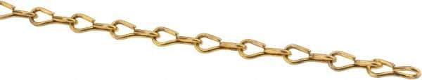 Made in USA - 0.034" Diam Brass Single Jack Chain - 2 Lb Load Limit, 40 Links per Foot, #20 - All Tool & Supply