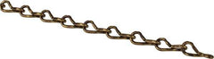 Made in USA - 0.047" Diam Brass Single Jack Chain - 4 Lb Load Limit, 31 Links per Foot, #18 - All Tool & Supply