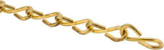 Made in USA - 0.135" Diam Brass Single Jack Chain - 34 Lb Load Limit, 13 Links per Foot, #10 - All Tool & Supply