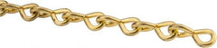 Made in USA - 0.162" Diam Brass Single Jack Chain - 43 Lb Load Limit, 11 Links per Foot, #8 - All Tool & Supply