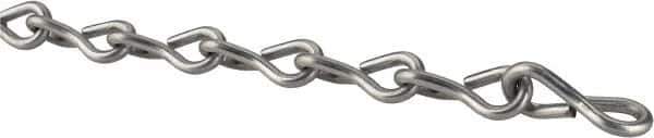 Made in USA - 0.08" Diam Steel Single Jack Chain - 16 Lb Load Limit, #14, Zinc Plated Finish - All Tool & Supply