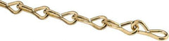 Made in USA - 0.105" Diam Steel Single Jack Chain - 29 Lb Load Limit, #12, Brass Plated Finish - All Tool & Supply