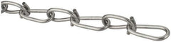 Made in USA - 0.105" Diam Steel Double Loop Chain - 155 Lb Load Limit, #1, Zinc Plated Finish, 1.54" Inside Length - All Tool & Supply