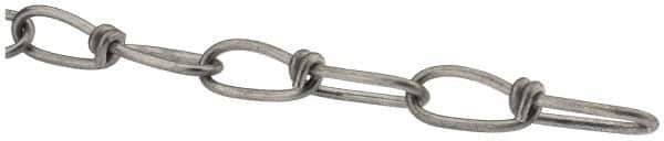 Peerless Chain - 0.12" Diam Steel Double Loop Chain - 200 Lb Load Limit, #1/0, Zinc Plated Finish, 1.78" Inside Length - All Tool & Supply