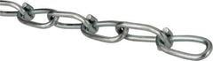 Campbell - 0.148" Diam Steel Double Loop Chain - 305 Lb Load Limit, #3/0, Zinc Plated Finish, 2.17" Inside Length - All Tool & Supply