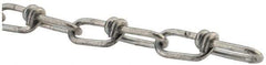 Campbell - 0.135" Diam Steel Double Loop Chain - 256 Lb Load Limit, #2/0, Hot Galvanized Finish, 2.17" Inside Length - All Tool & Supply