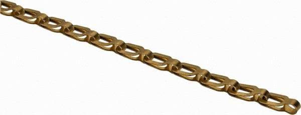 Peerless Chain - 0.018" Diam Brass Plumber's Safety Chain - 23 Lb Load Limit, #2/0, Standard Finish, 0.55" Inside Length - All Tool & Supply