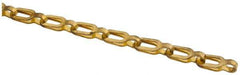 Made in USA - 0.023" Diam Brass Plumber's Safety Chain - 30 Lb Load Limit, #1/0, Standard Finish, 0.55" Inside Length - All Tool & Supply